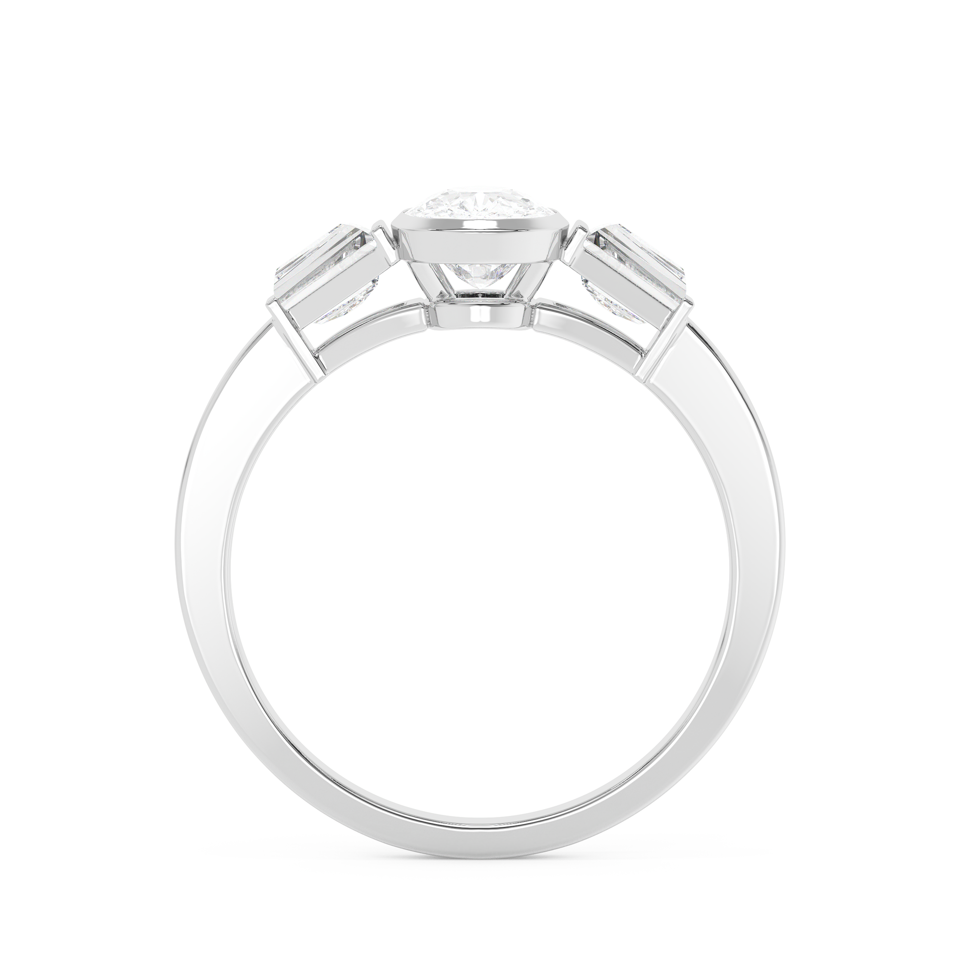 Emerald Solitaire Lab Grown Diamond Engagement Ring