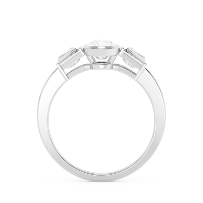 Emerald Solitaire Lab Grown Diamond Engagement Ring