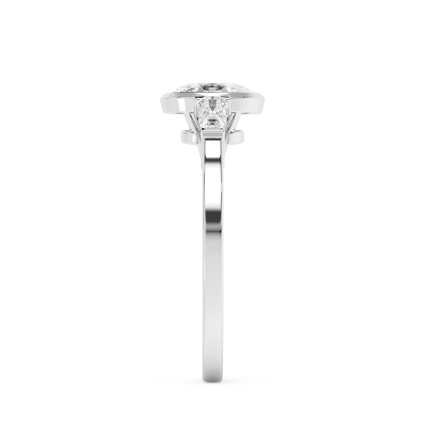 Emerald Solitaire Lab Grown Diamond Engagement Ring