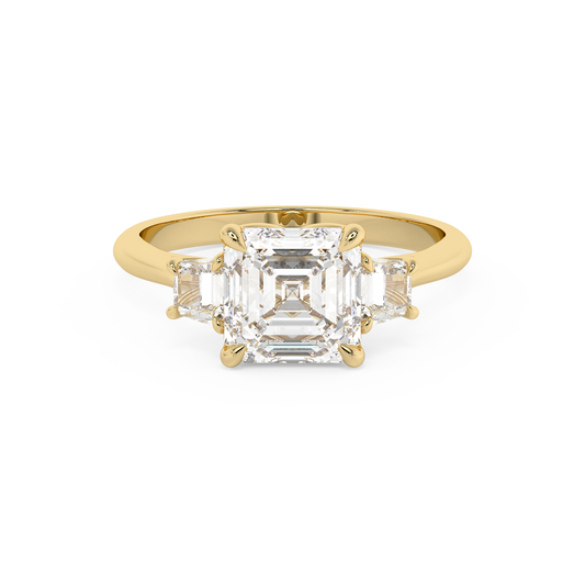 Emerald Solitaire Lab Grown Diamond Engagement Ring