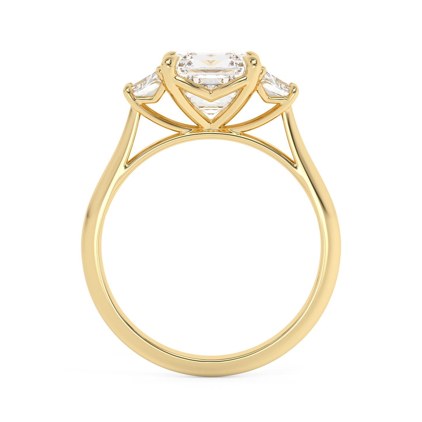 Emerald Solitaire Lab Grown Diamond Engagement Ring