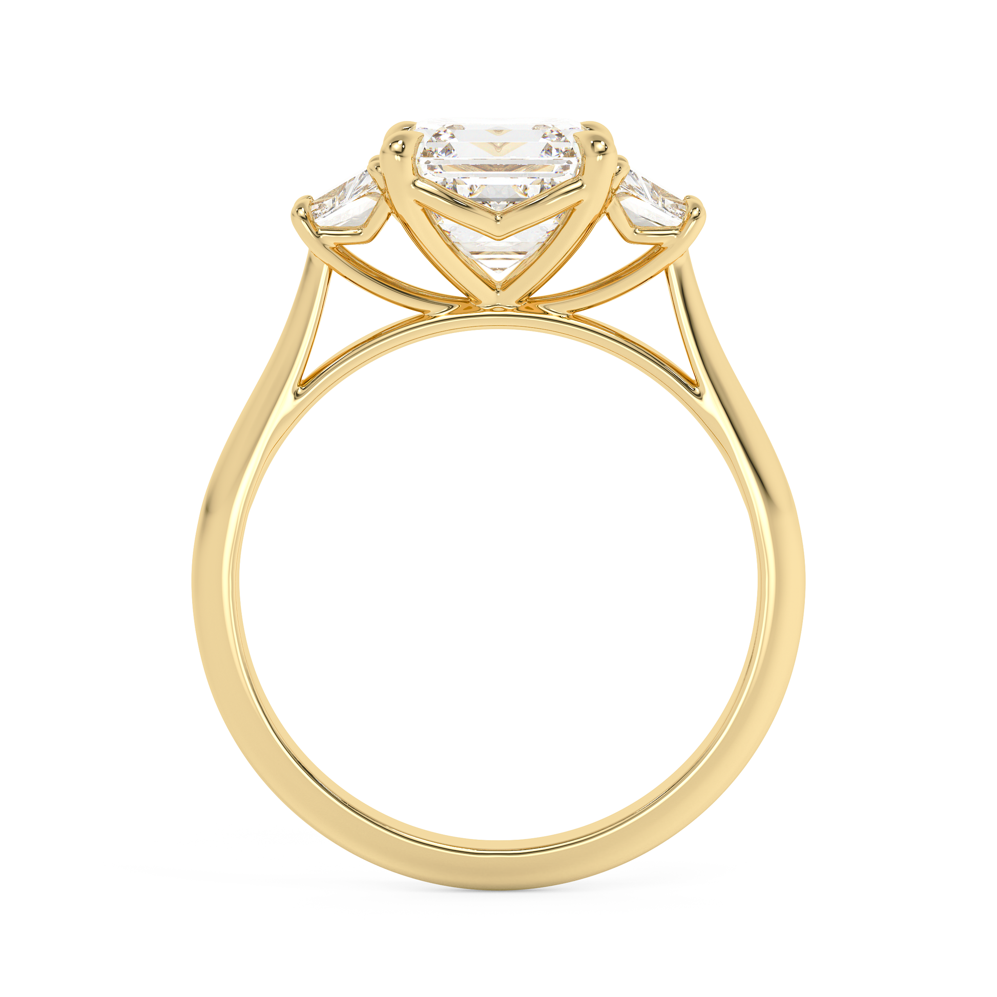 Emerald Solitaire Lab Grown Diamond Engagement Ring