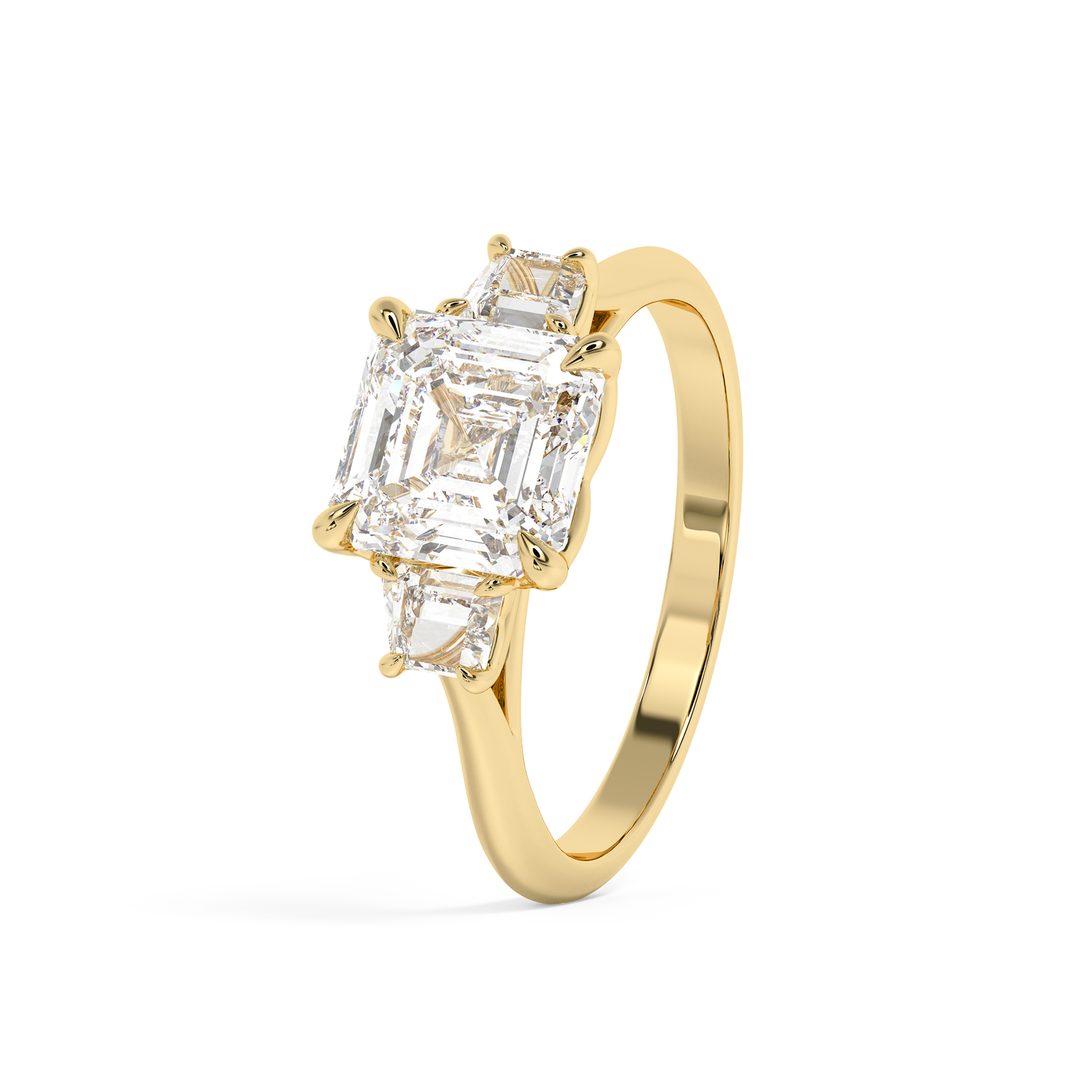 Emerald Solitaire Lab Grown Diamond Engagement Ring