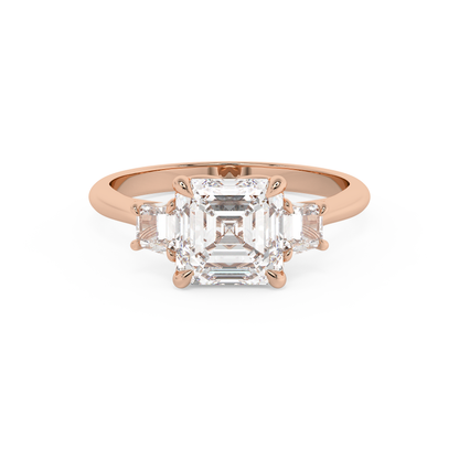 Emerald Solitaire Lab Grown Diamond Engagement Ring