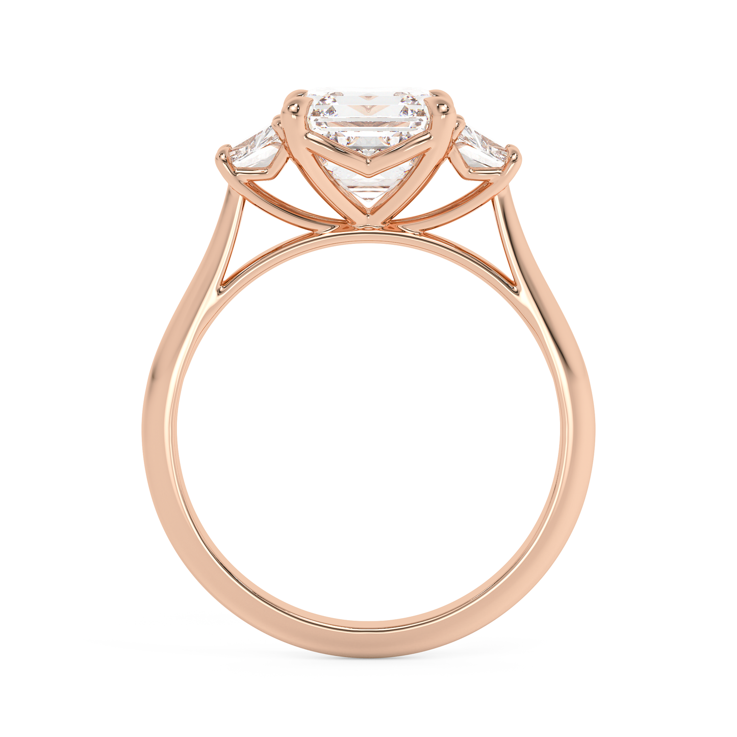 Emerald Solitaire Lab Grown Diamond Engagement Ring