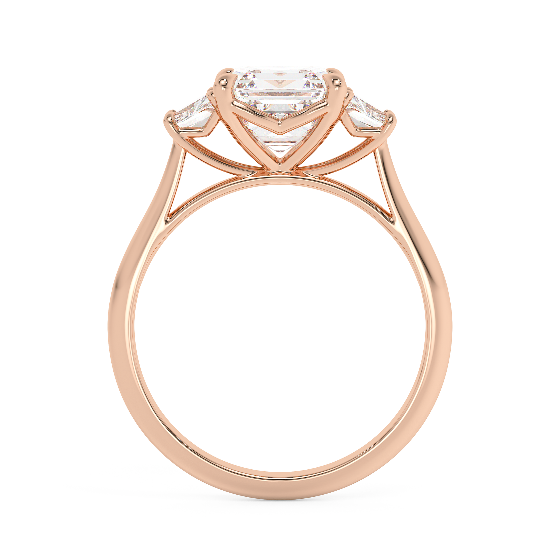 Emerald Solitaire Lab Grown Diamond Engagement Ring