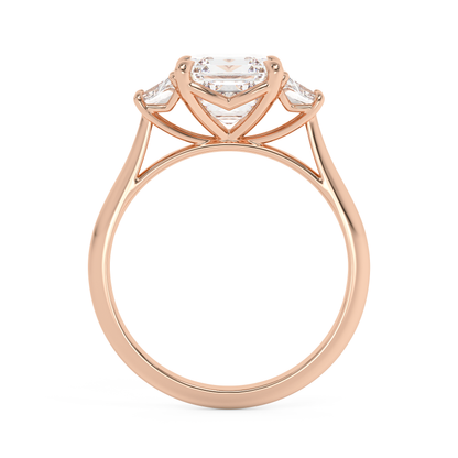 Emerald Solitaire Lab Grown Diamond Engagement Ring