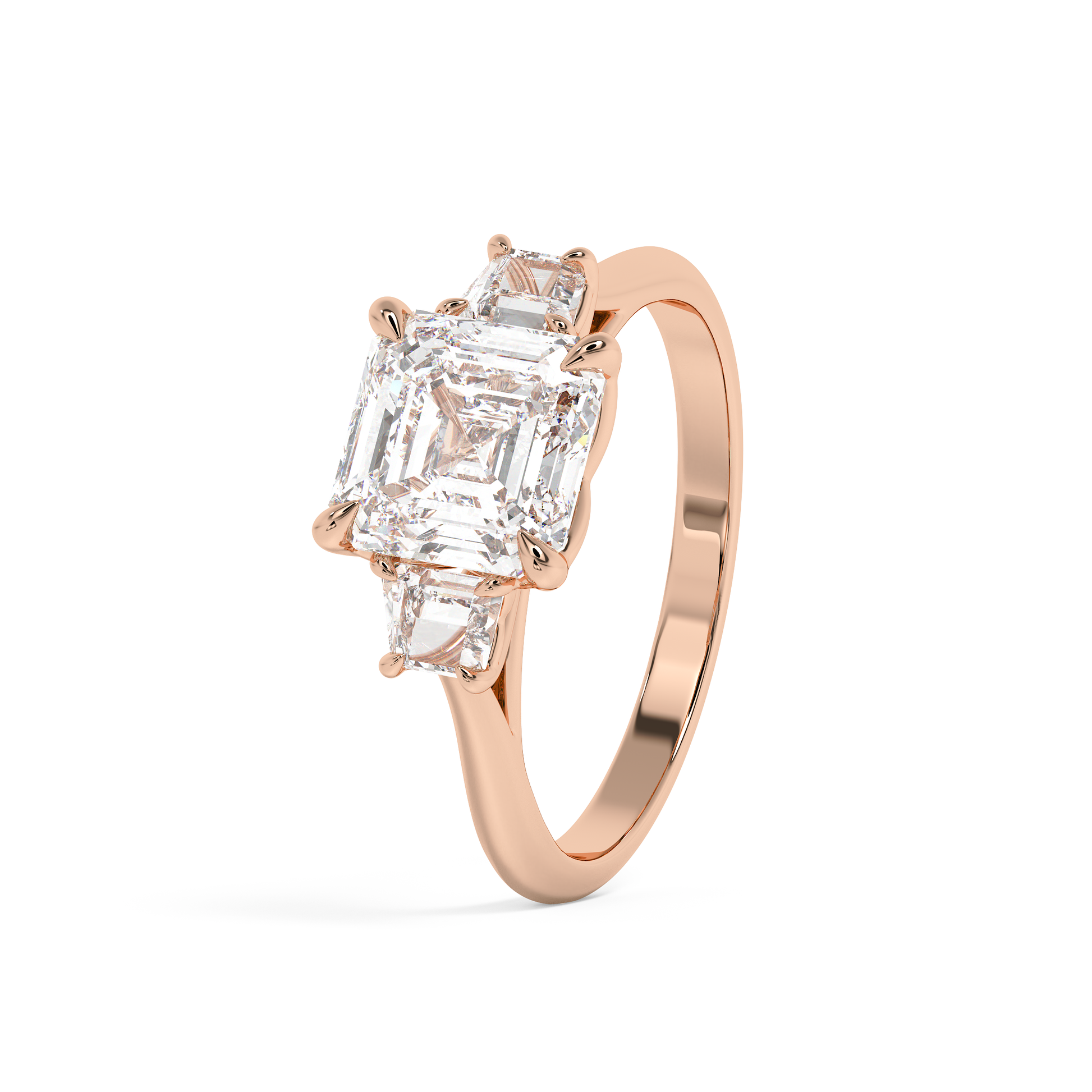 Emerald Solitaire Lab Grown Diamond Engagement Ring