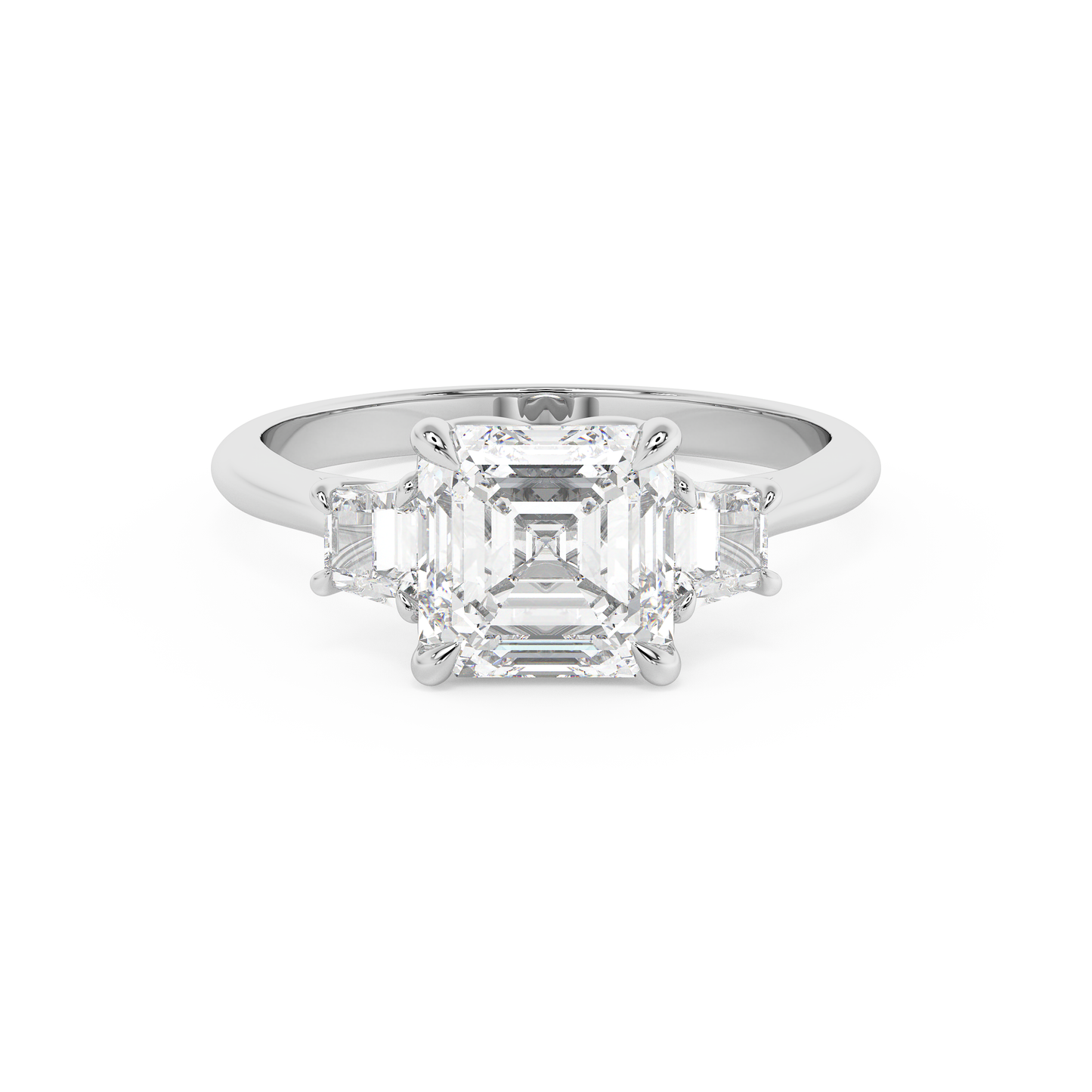 Emerald Solitaire Lab Grown Diamond Engagement Ring