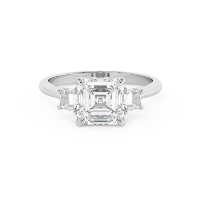 Emerald Solitaire Lab Grown Diamond Engagement Ring