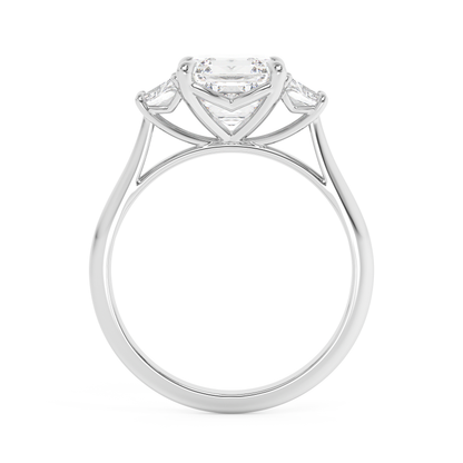 Emerald Solitaire Lab Grown Diamond Engagement Ring