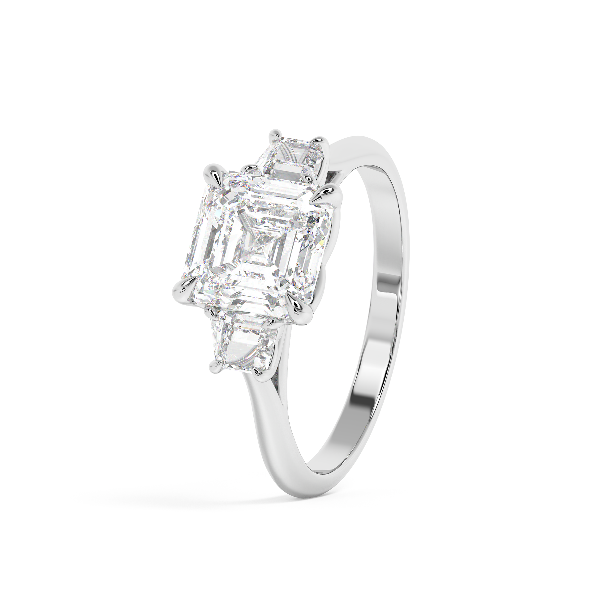 Emerald Solitaire Lab Grown Diamond Engagement Ring