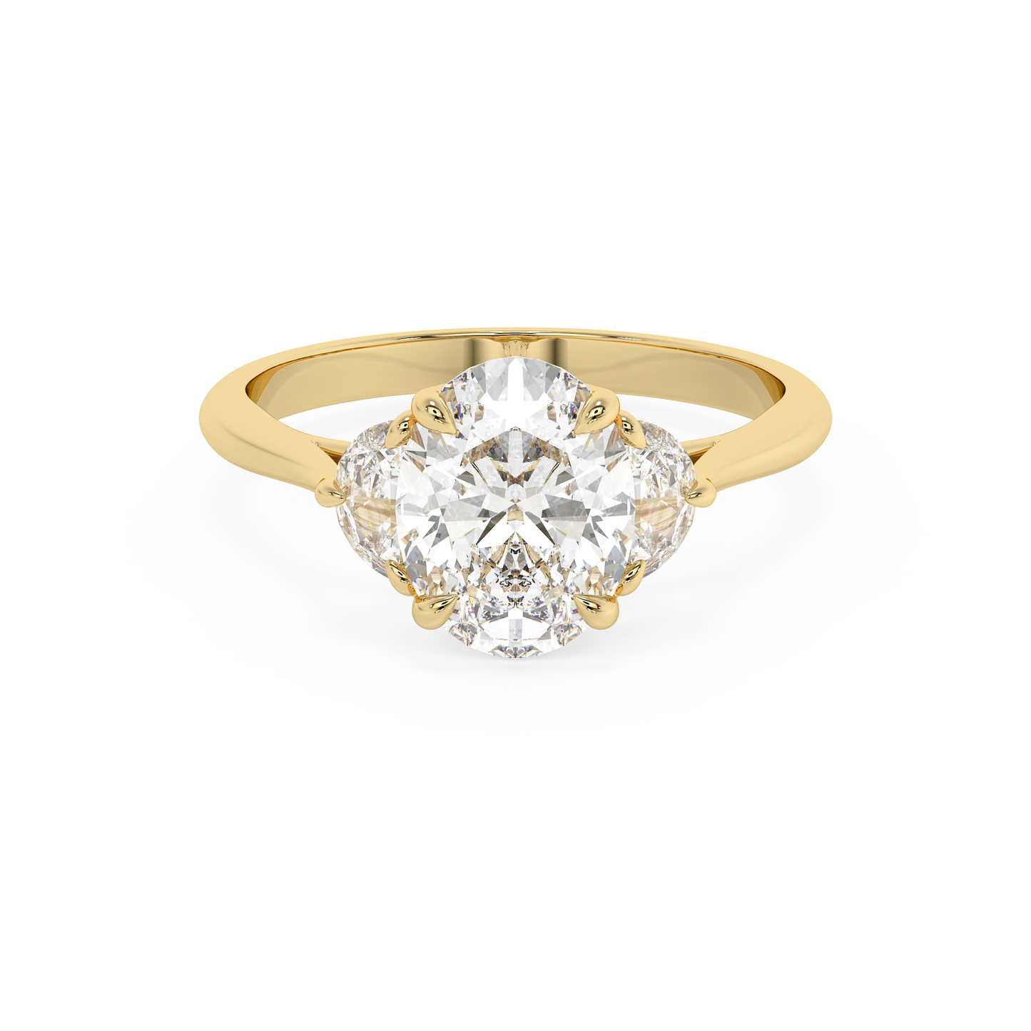 Emerald Solitaire Lab Grown Diamond Engagement Ring