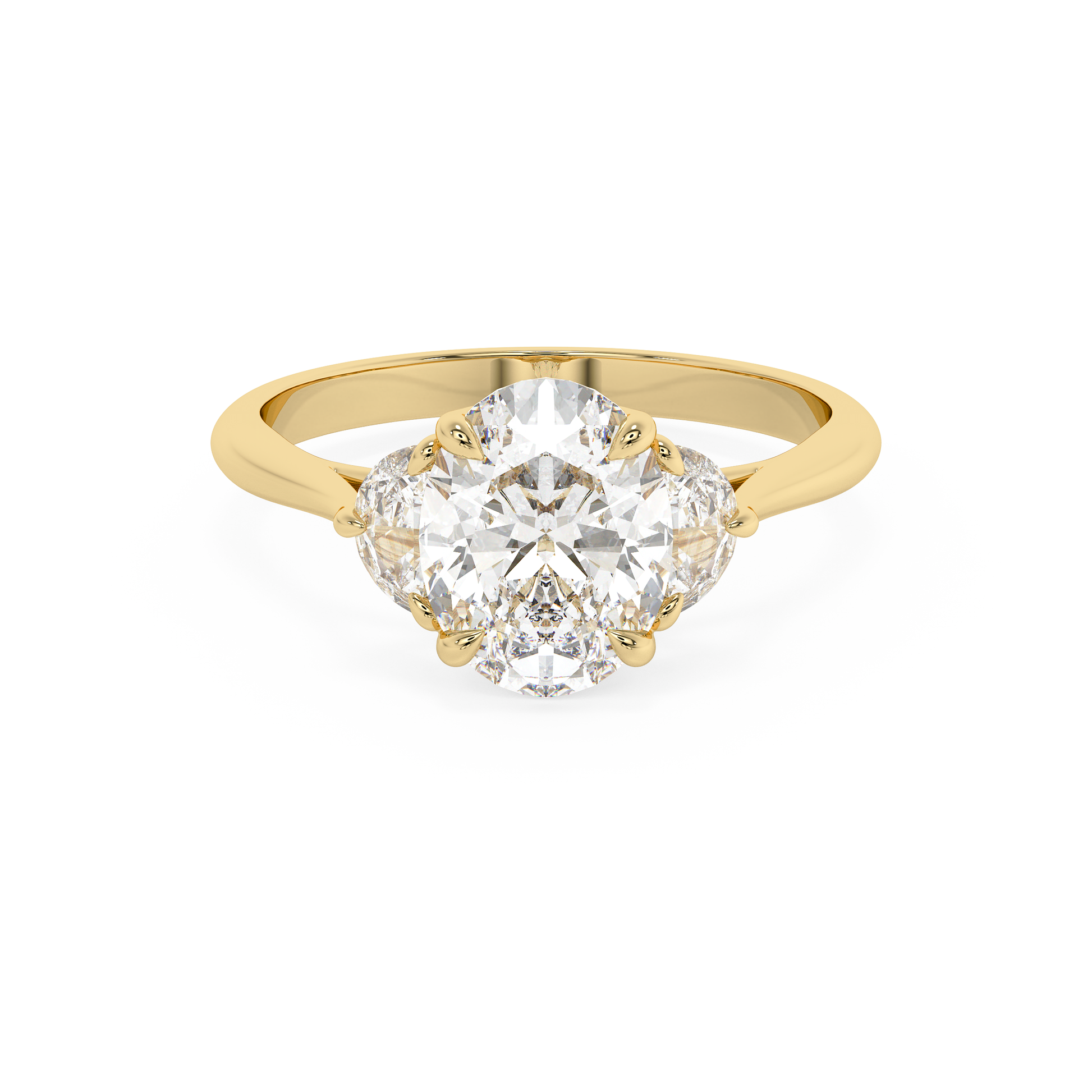 Emerald Solitaire Lab Grown Diamond Engagement Ring