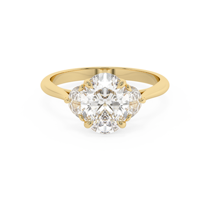 Emerald Solitaire Lab Grown Diamond Engagement Ring