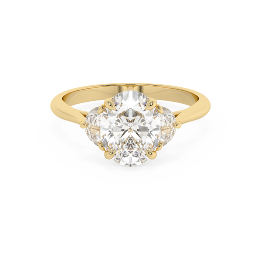 Emerald Solitaire Lab Grown Diamond Engagement Ring