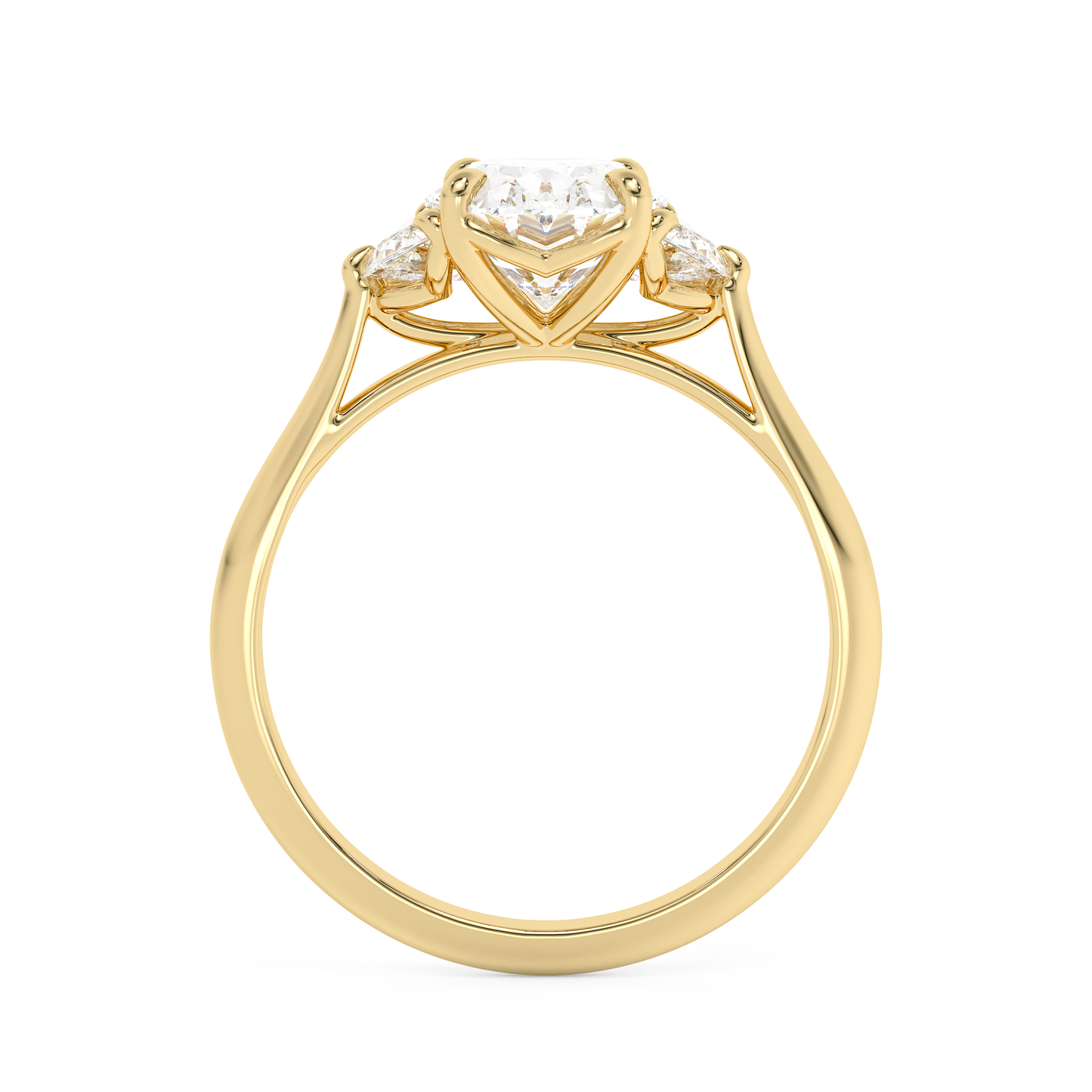 Emerald Solitaire Lab Grown Diamond Engagement Ring