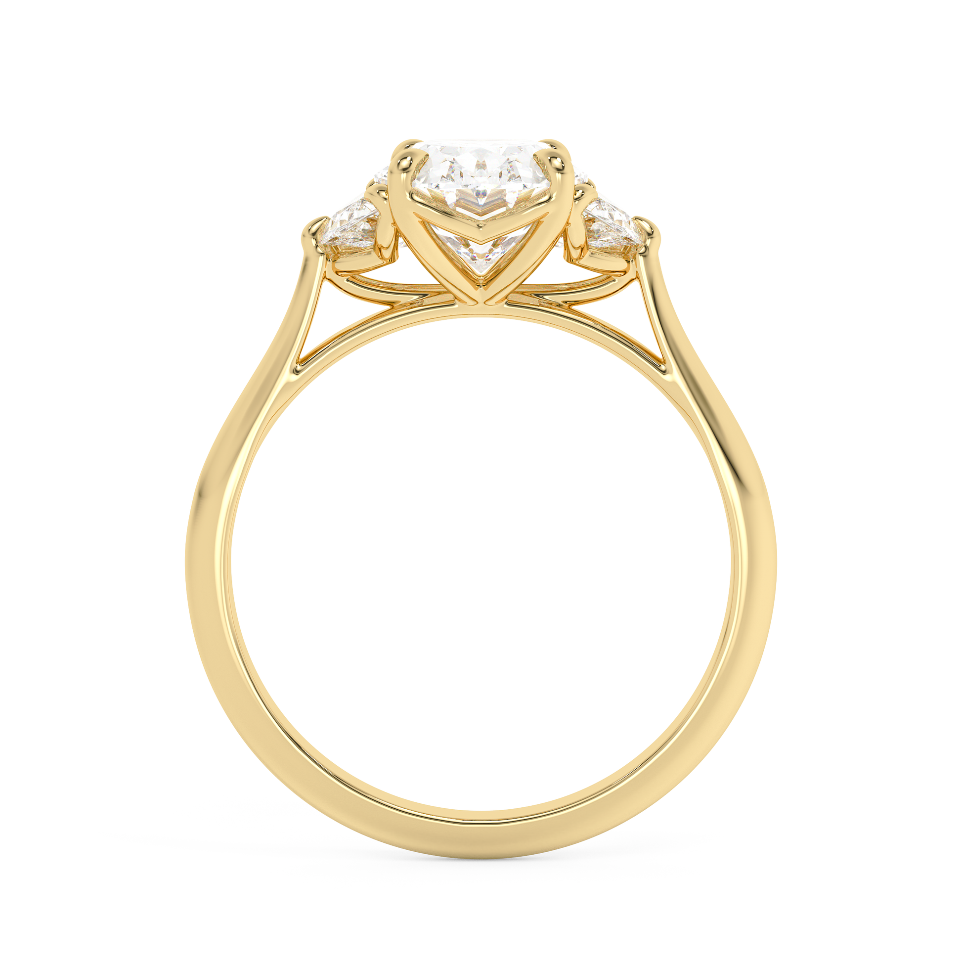 Emerald Solitaire Lab Grown Diamond Engagement Ring