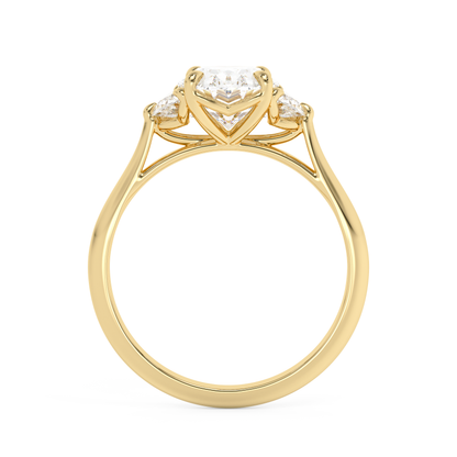 Emerald Solitaire Lab Grown Diamond Engagement Ring