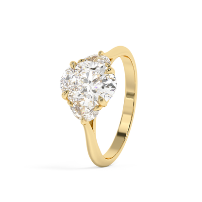 Emerald Solitaire Lab Grown Diamond Engagement Ring