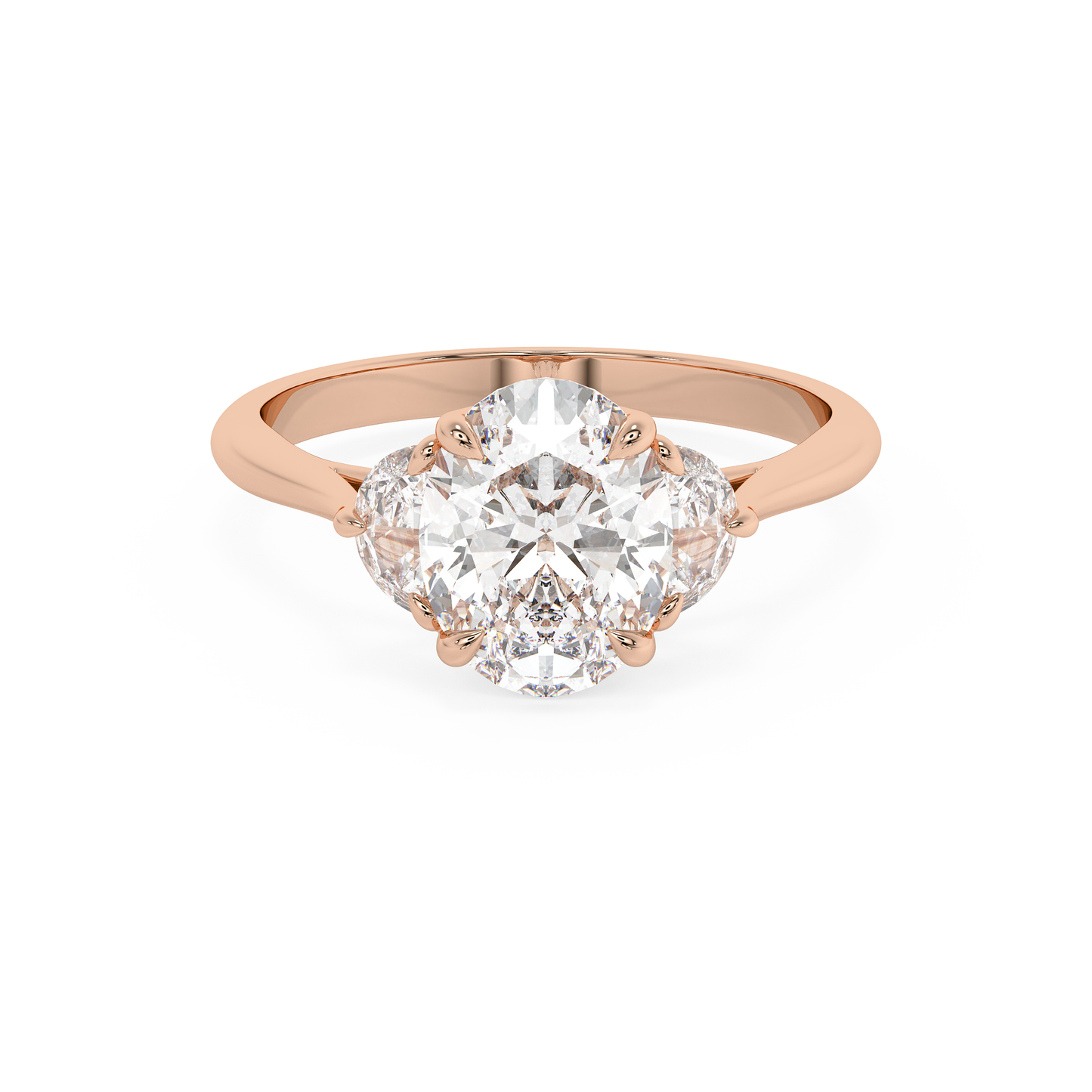 Emerald Solitaire Lab Grown Diamond Engagement Ring