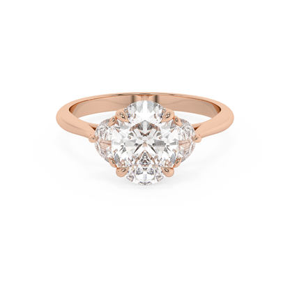 Emerald Solitaire Lab Grown Diamond Engagement Ring