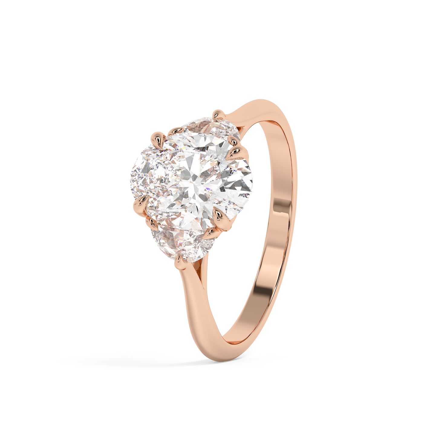 Emerald Solitaire Lab Grown Diamond Engagement Ring