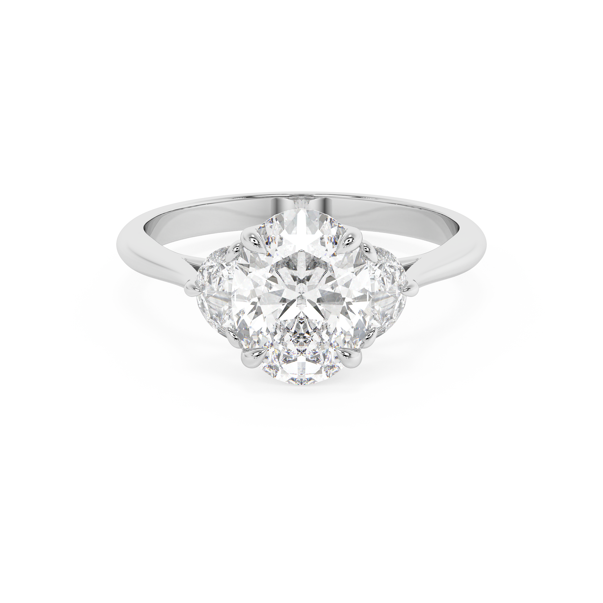 Emerald Solitaire Lab Grown Diamond Engagement Ring