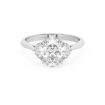 Emerald Solitaire Lab Grown Diamond Engagement Ring