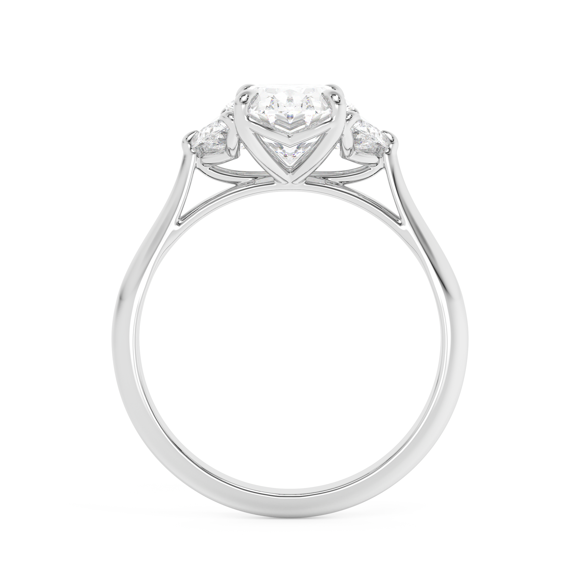 Emerald Solitaire Lab Grown Diamond Engagement Ring