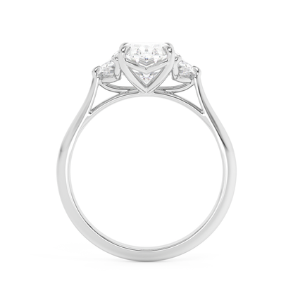 Emerald Solitaire Lab Grown Diamond Engagement Ring