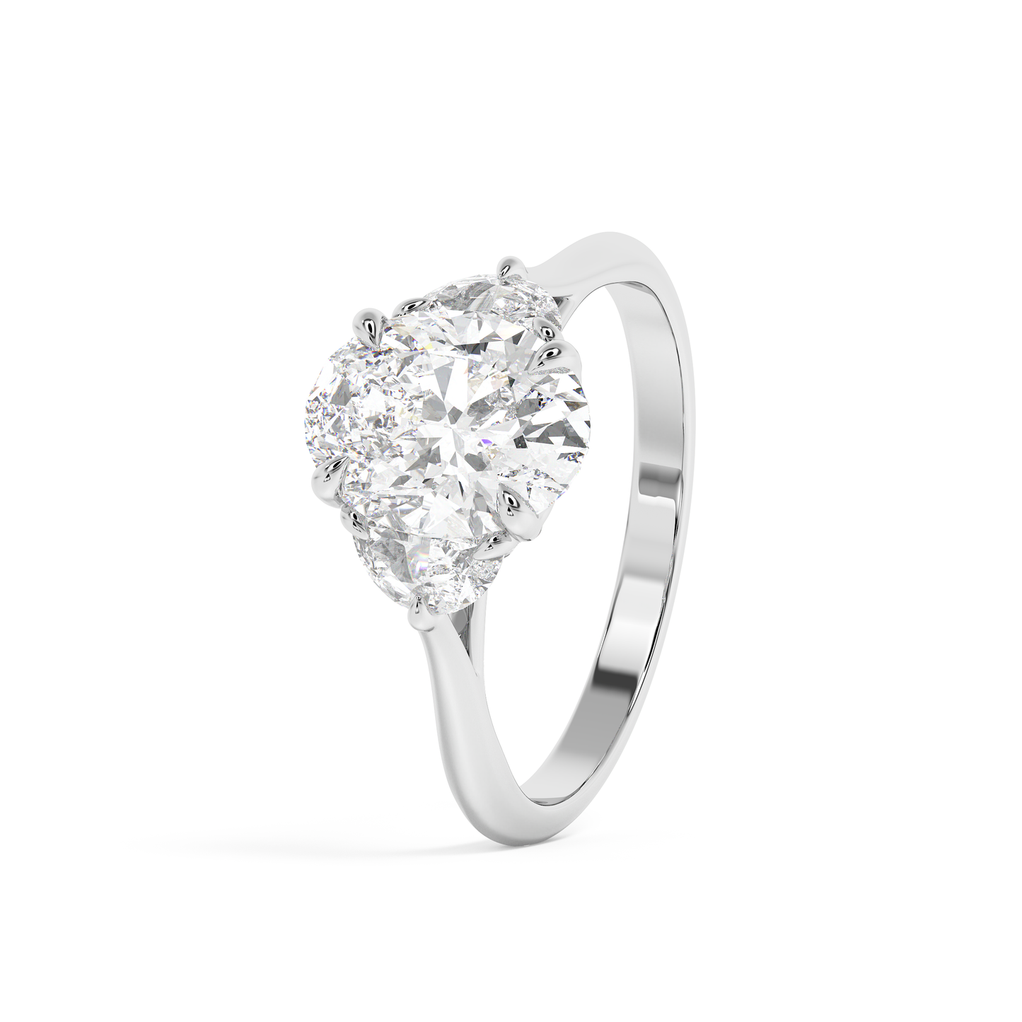 Emerald Solitaire Lab Grown Diamond Engagement Ring