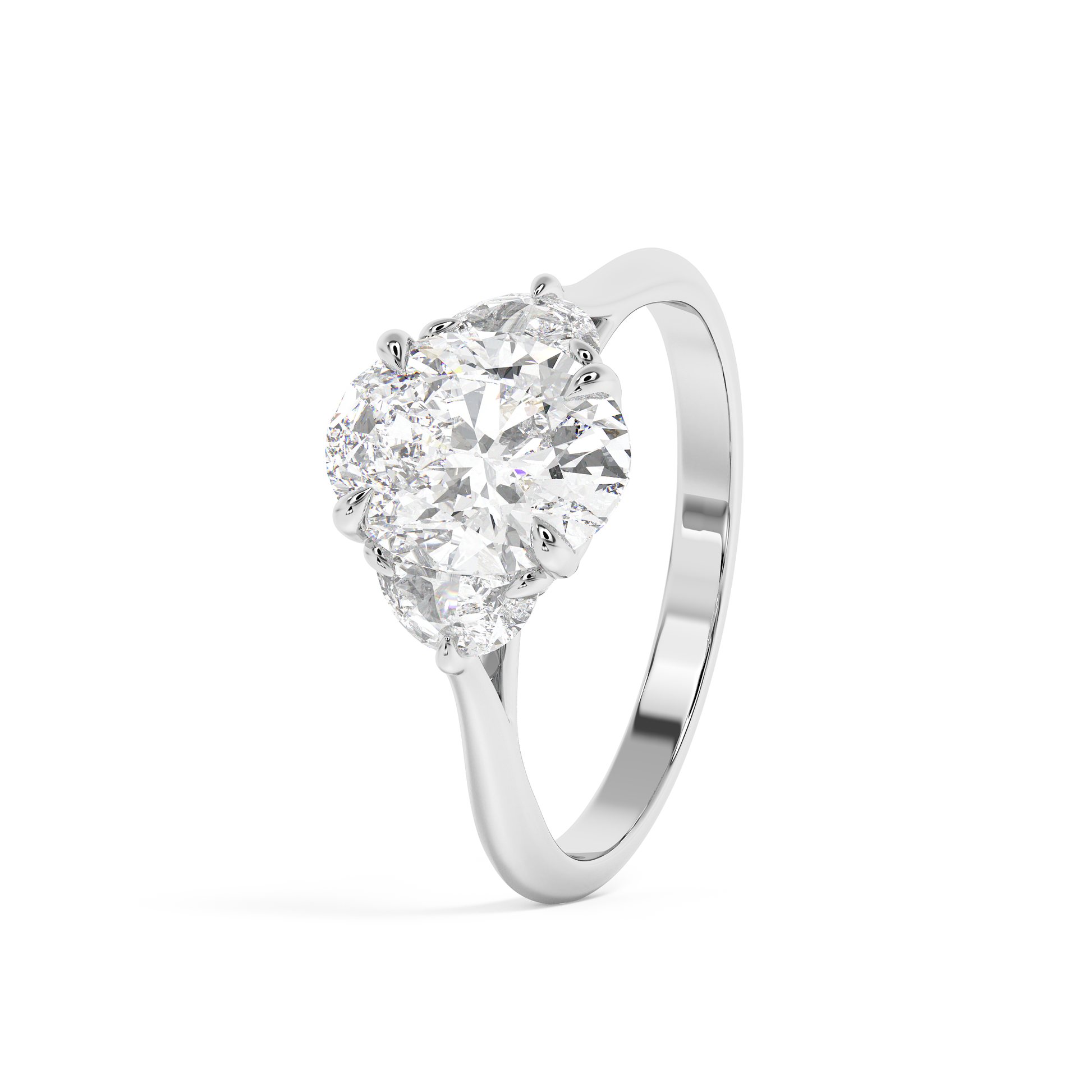 Emerald Solitaire Lab Grown Diamond Engagement Ring