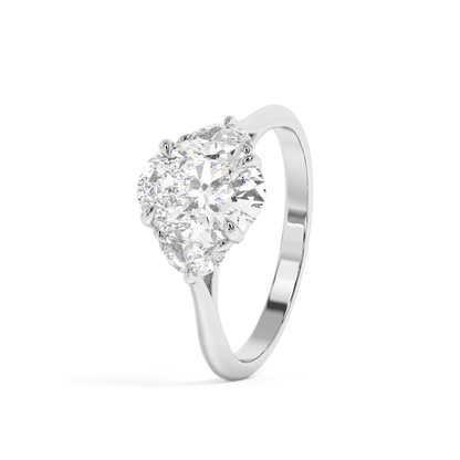 Emerald Solitaire Lab Grown Diamond Engagement Ring