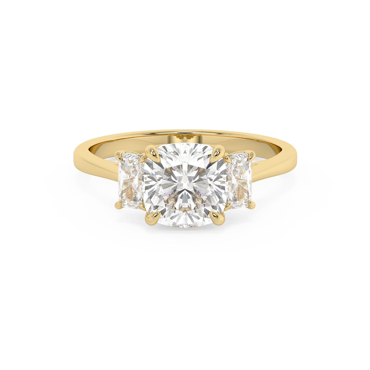 Emerald Solitaire Lab Grown Diamond Engagement Ring