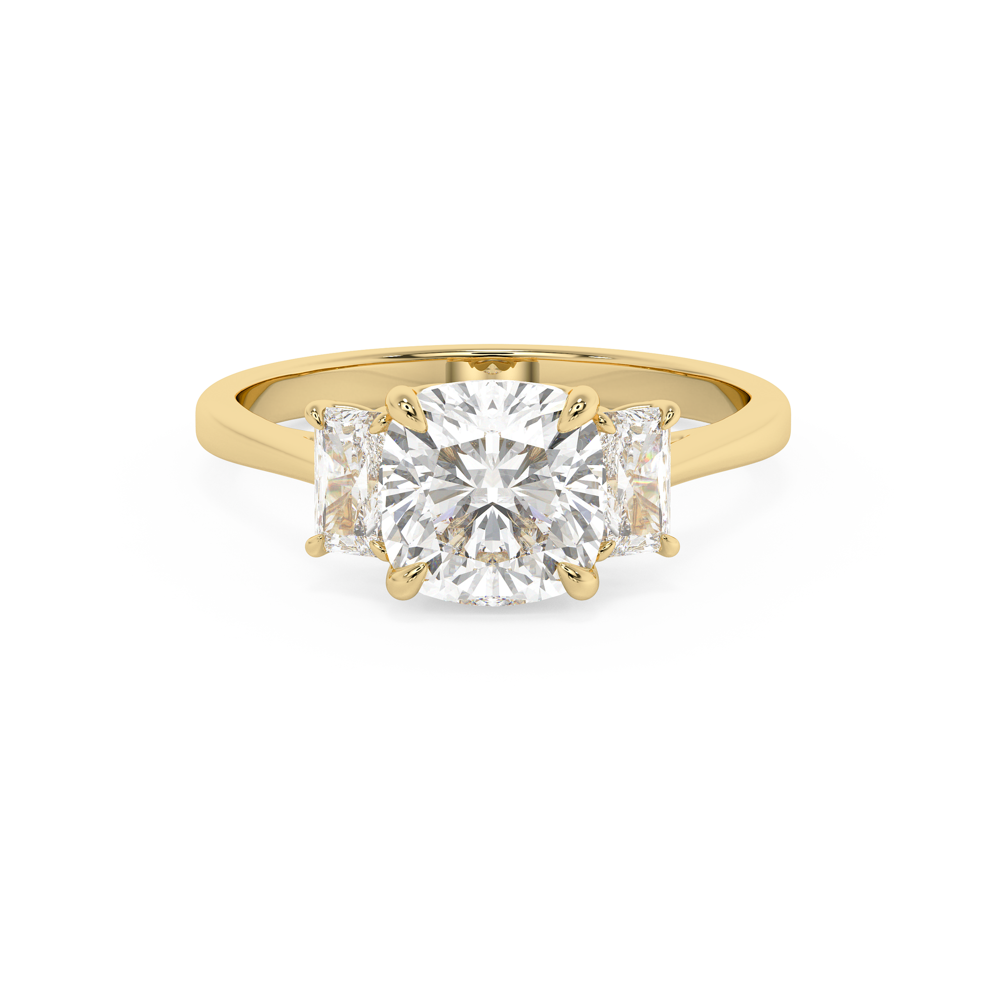 Emerald Solitaire Lab Grown Diamond Engagement Ring