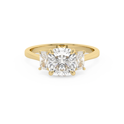Emerald Solitaire Lab Grown Diamond Engagement Ring