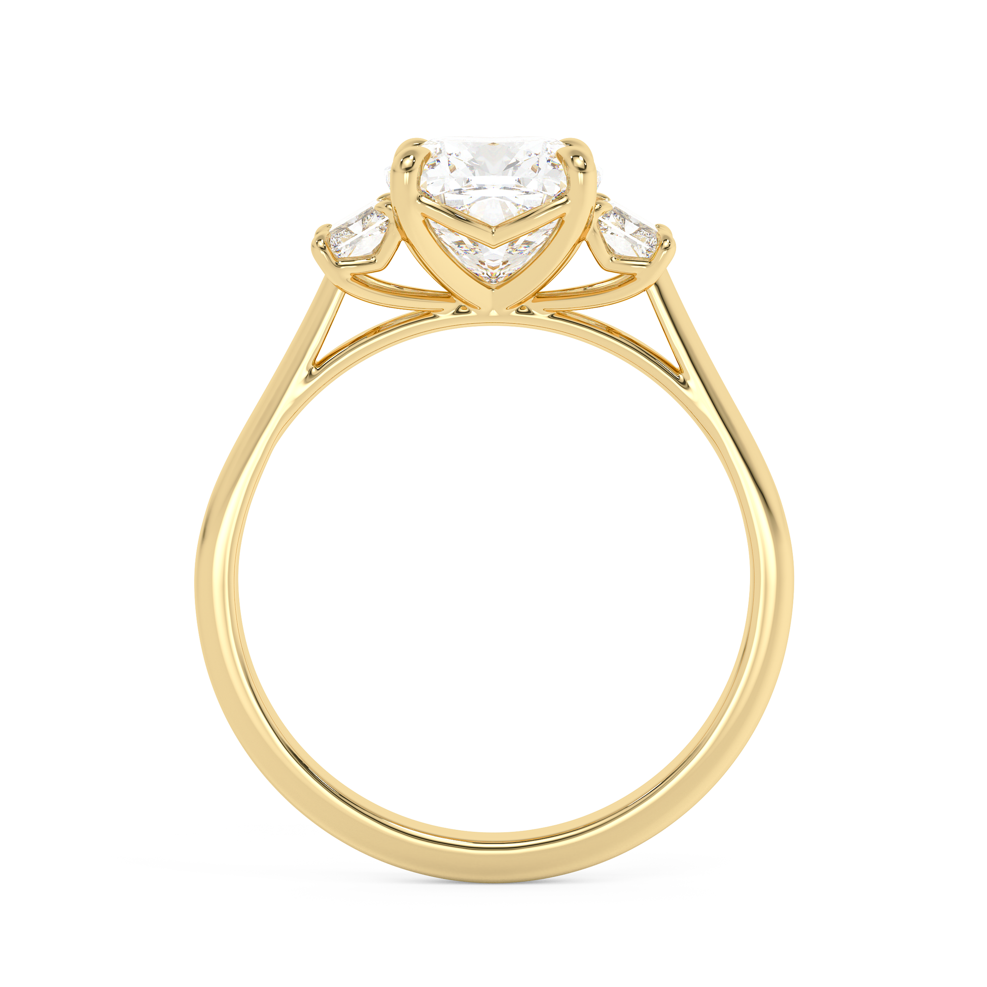 Emerald Solitaire Lab Grown Diamond Engagement Ring