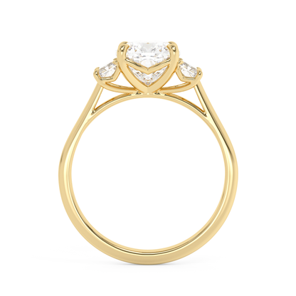 Emerald Solitaire Lab Grown Diamond Engagement Ring