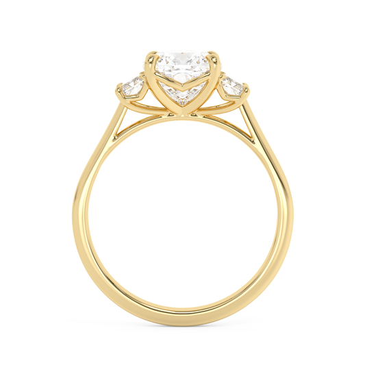 Emerald Solitaire Lab Grown Diamond Engagement Ring