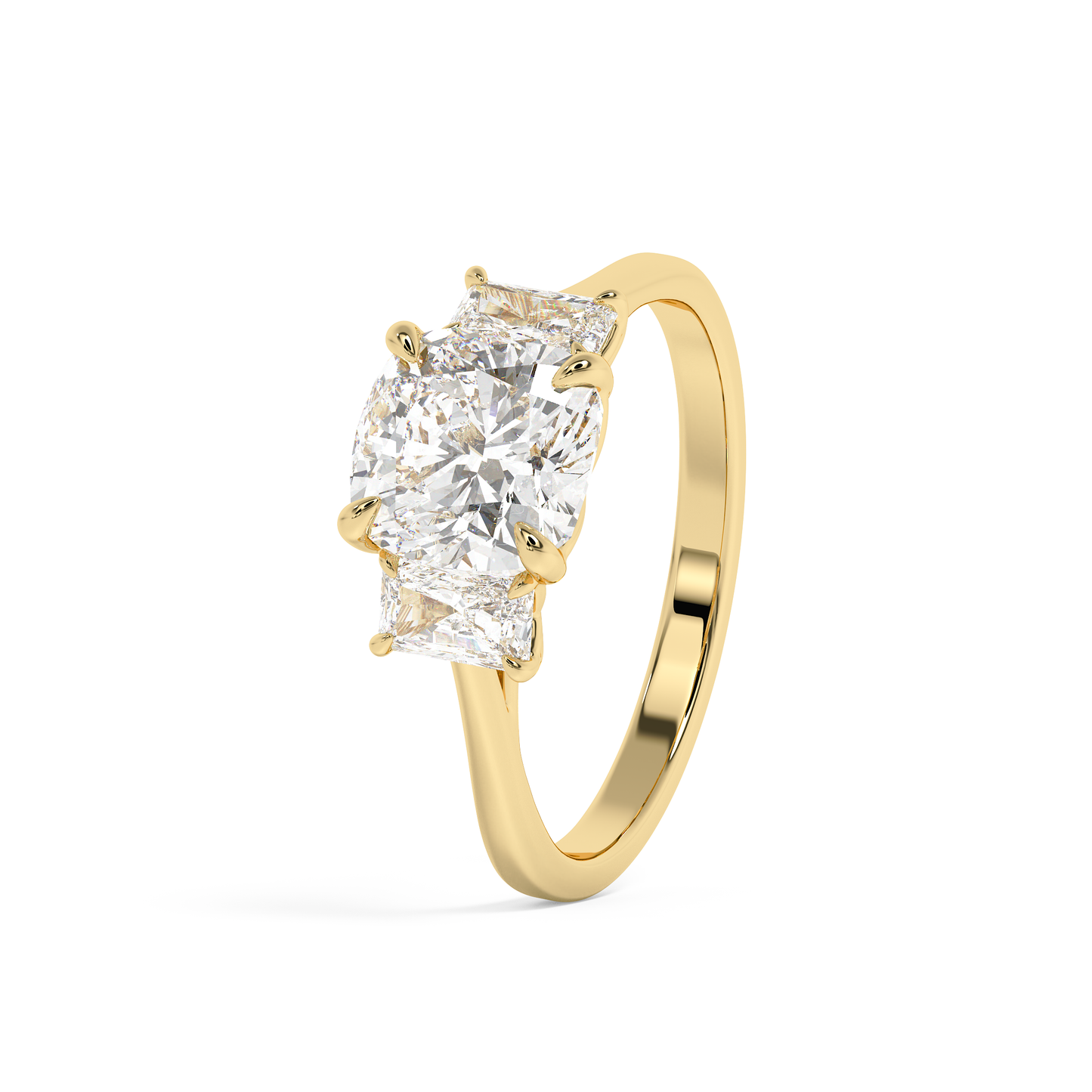Emerald Solitaire Lab Grown Diamond Engagement Ring