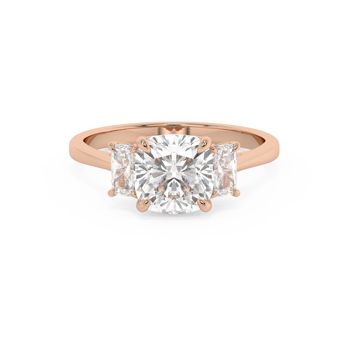 Emerald Solitaire Lab Grown Diamond Engagement Ring