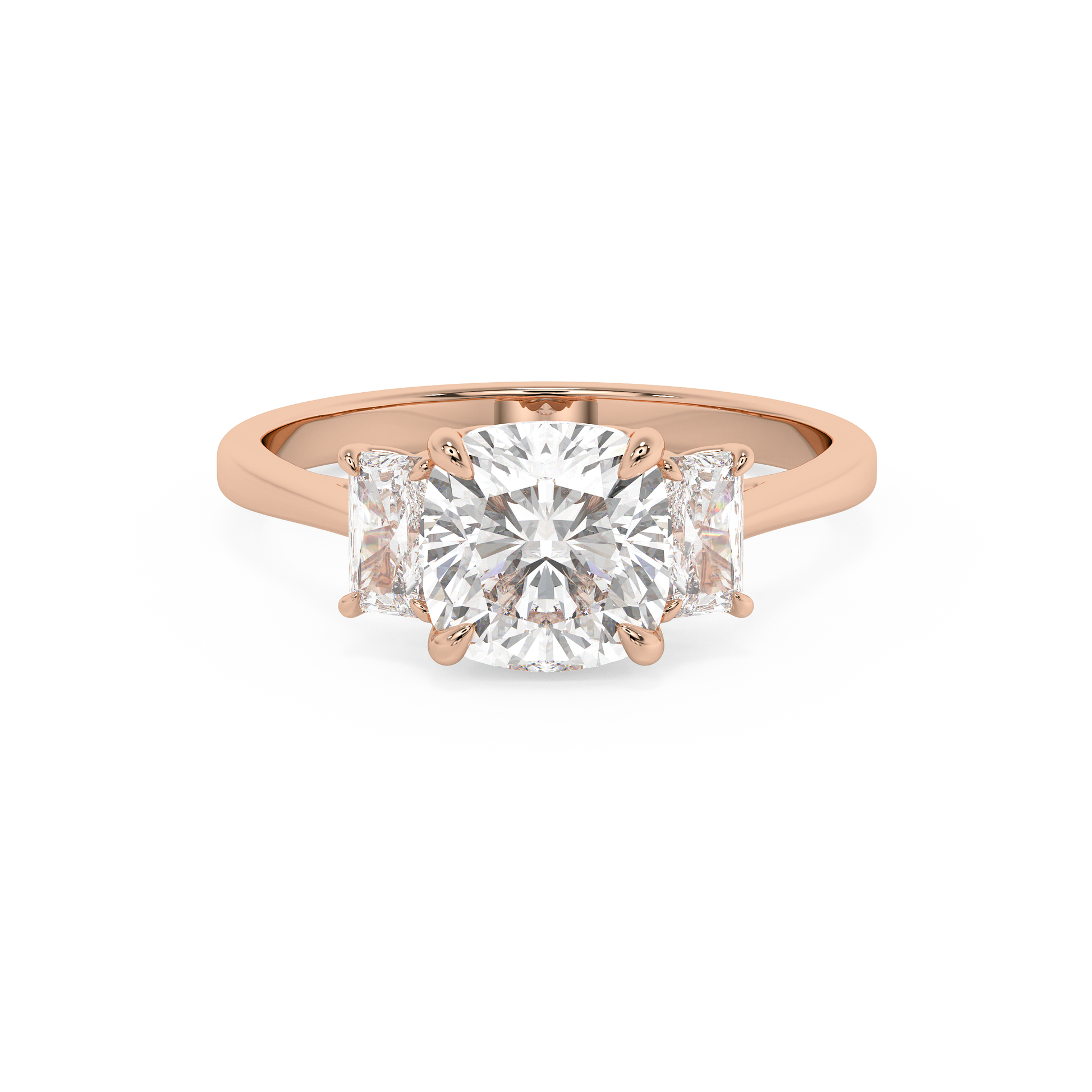 Emerald Solitaire Lab Grown Diamond Engagement Ring