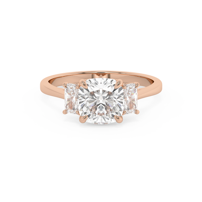 Emerald Solitaire Lab Grown Diamond Engagement Ring