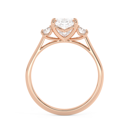 Emerald Solitaire Lab Grown Diamond Engagement Ring