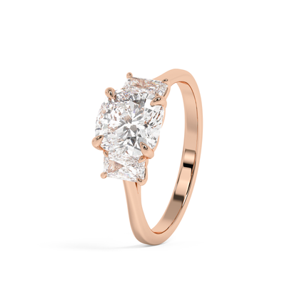 Emerald Solitaire Lab Grown Diamond Engagement Ring