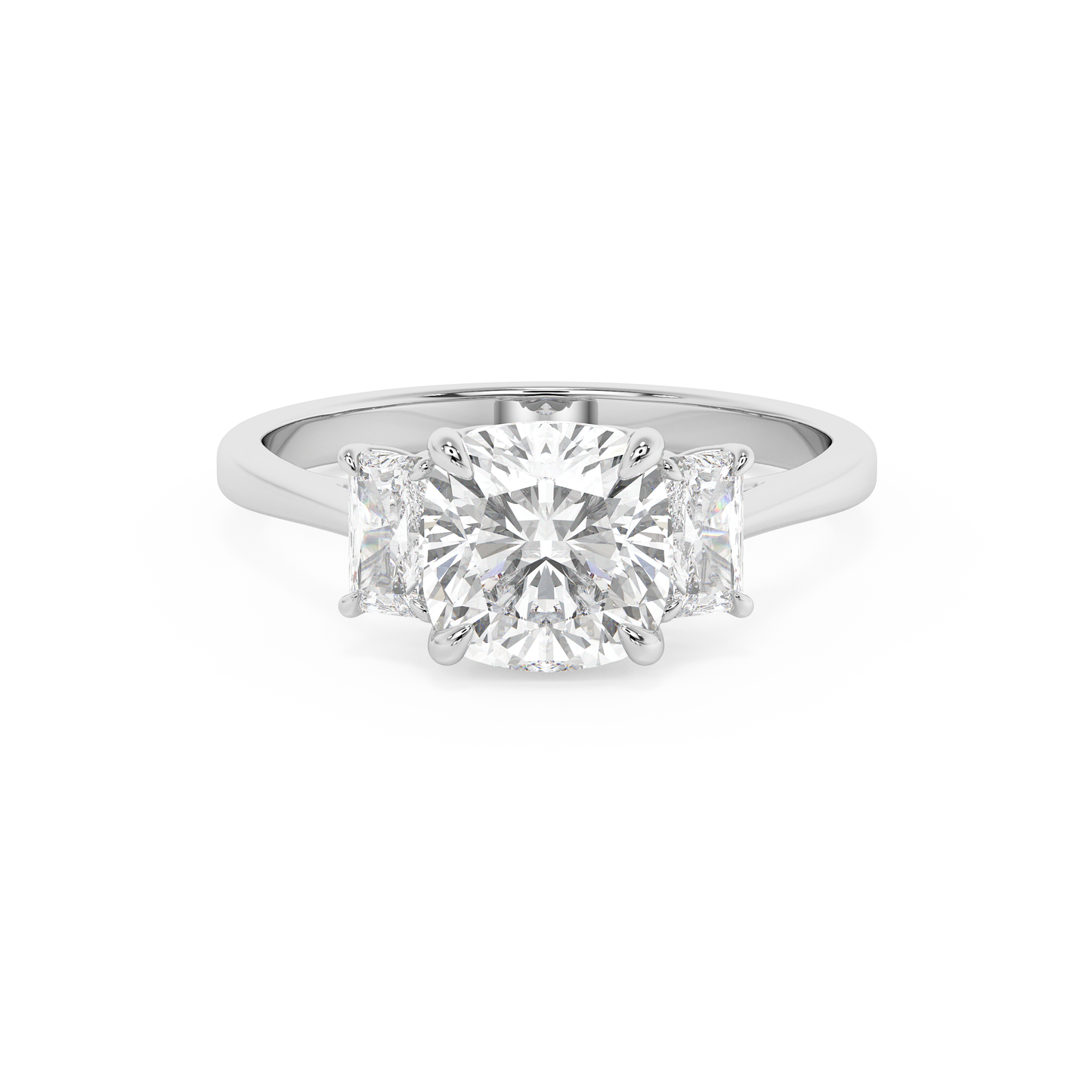 Emerald Solitaire Lab Grown Diamond Engagement Ring