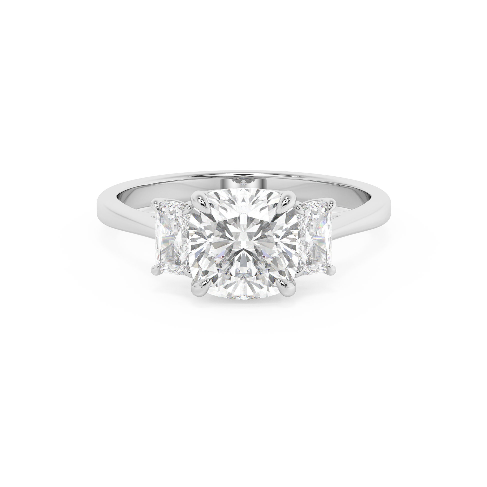 Emerald Solitaire Lab Grown Diamond Engagement Ring
