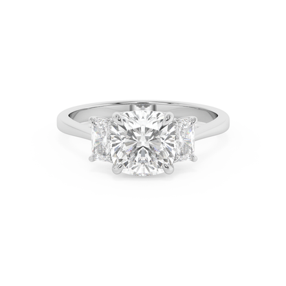 Emerald Solitaire Lab Grown Diamond Engagement Ring