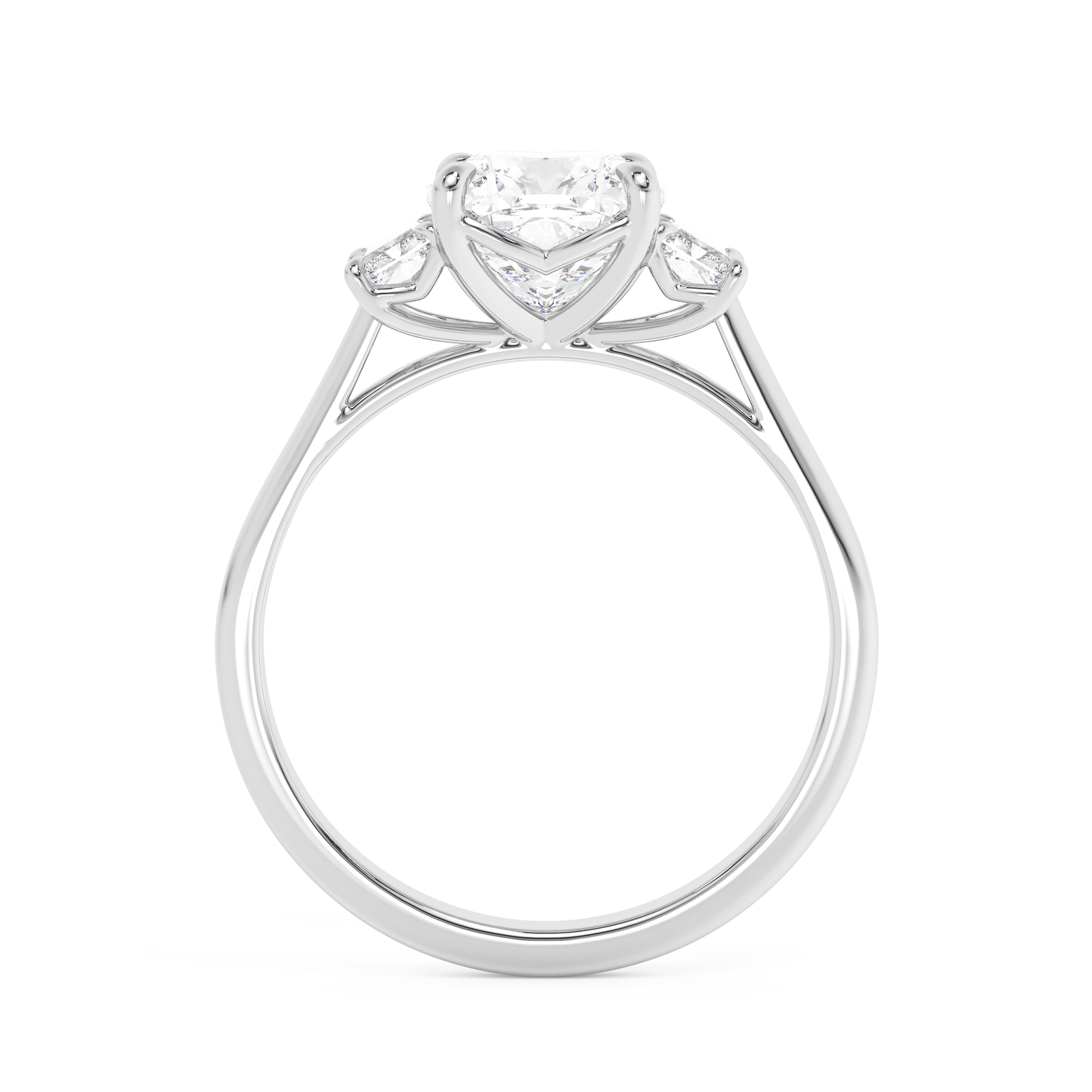 Emerald Solitaire Lab Grown Diamond Engagement Ring